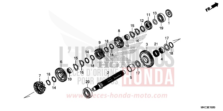 TRANSMISSION (COUNTERSHAFT) for Gold Wing CANDY ARDENT RED (R367) from 2018
